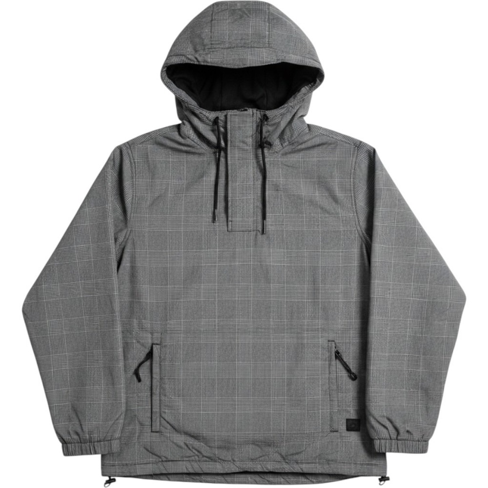 American Eagle Anorak Jacket Mens S Grey Glen Plaid‎ Quarter Zip Windbreaker